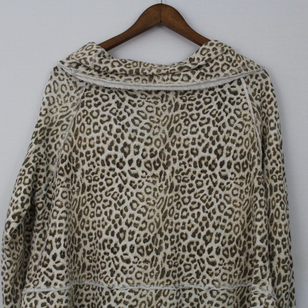 Free People Leopard/ Cheetah Print Cowl Neck Top - Picture 7 of 16